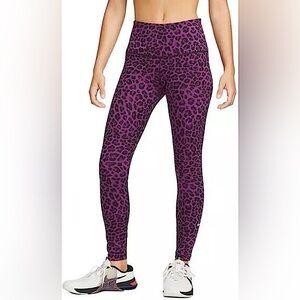 Nike Women's One Dri-FIT High-Rise Printed
Leopard Leggings S Small Purple